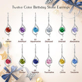Women Dangle Earrings Birthstone Tail Hanging Long Drop Jewelry Leverback 925 Sterling Silver Birthday Gifts Atex00009